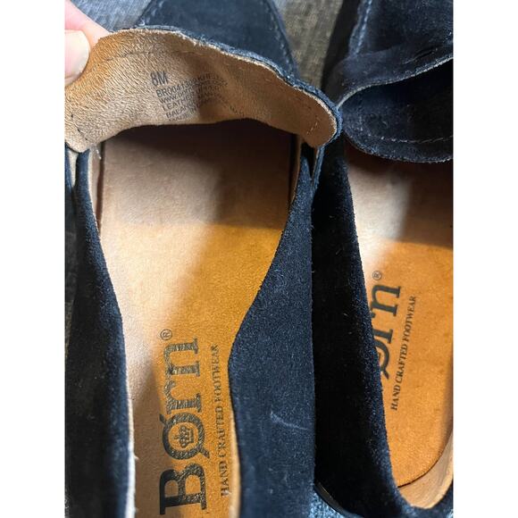 Born Melinda Loafer Womens 8M Black Suede Leather Slip-On Comfort Penny Shoes - Picture 6 of 7